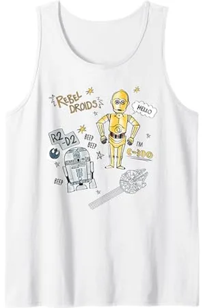 STAR WARS T-shirt R2-D2 C-3PO Rebel Doodle Doodle Canotta