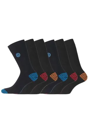 Serge Blanco Calzini Uomo cotone pettinato morbido, set di 6 Calze Uomo Lunghe, comodi, Nero, Rosso, Blu, Arancione, Taglie 39/42