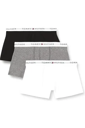 Tommy Hilfiger Bambino Pantaloncini Boxer Confezione da 3 con Fascia con Logo, Multicolore (White/Gry Htr/Black), 4-5 Anni