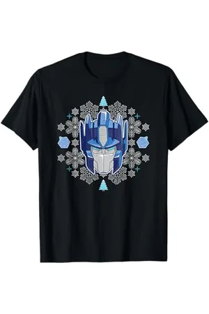TRANSFORMERS Evergreen Christmas Optimus Face Snowflakes Maglietta