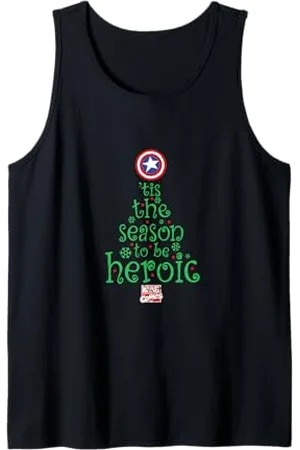 Marvel T-shirt Captain America Heroic Holiday Tree Canotta