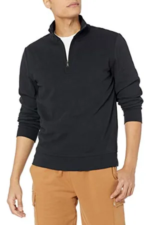 Amazon Felpa con Collo a Lupetto Leggera in Spugna Francese con Cerniera Sul Collo Uomo, , M