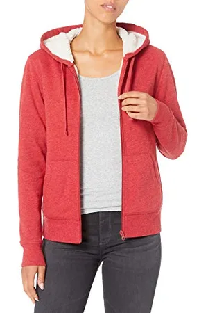 Amazon Giacca con Cappuccio a Cerniera Intera in Pile Foderata in Sherpa (Taglie Forti Disponibili) Donna, , M