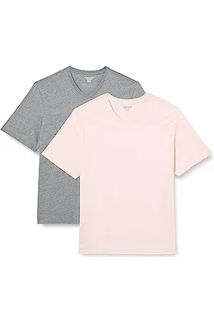 Amazon Maglietta a Maniche Corte con Scollo a V dalla vestibilità Standard (Disponibile nelle Taglie Big & Tall) Uomo, Pacco da 2, , L