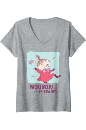 Moomin Donna Little My è la libertà Maglietta con Collo a V