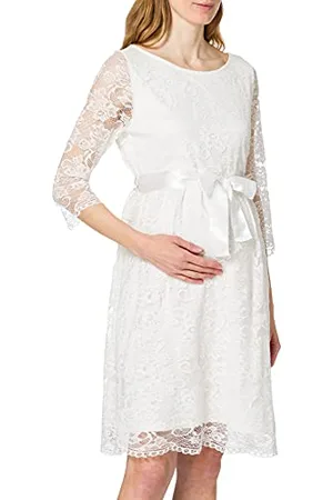 ESPRIT ESPRIT Dress 3/4 SL Vestito, Bianco intenso-110, 46 Donna