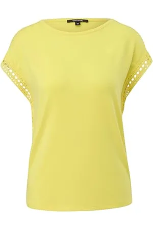 Comma, 2147921 T-Shirt, Giallo-1203, 46 Donna
