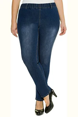 Ulla Popken Jeggings K m.Gürtelschlaufen Jeans Skinny, (Fashion Denim 94), 50W / 30L Donna