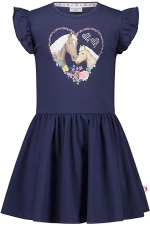 Salt & Pepper BY KIDS PARK Girls Dress Stone Print Horses Vestito da Gioco, , 128 Bambina