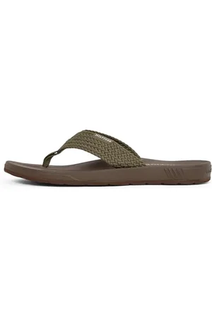 Tommy Hilfiger Uomo Sandali Molded Web Beach Fibbia Intrecciata, Verde (Army Green), 42