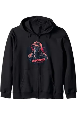 UNDERCOVER Ragazzo fresco con occhiali da sole e emblema sotto copertura Felpa con Cappuccio