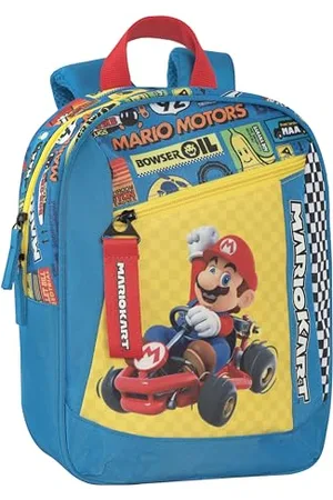 FRANCO COSIMO PANINI MARIO KART - Mini Zaino Ufficiale Mario Kart, con Vano Principale, Tasca Frontale, Spallacci, Retro e Fondo Imbottiti, Pratiche Chisure a Zip, 23 x 30H x 10 cm