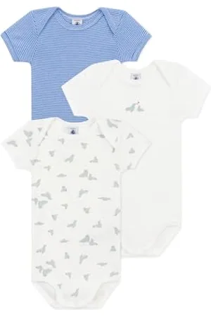 Petit Bateau A0czu Noi Body A Maniche Corte, , 24 Mesi (Pacco da 3) Unisex-Bimbi