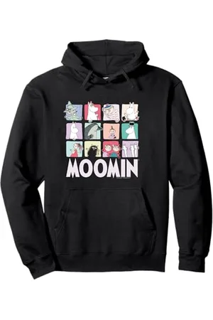 Moomin Group Caratteri Blocchi Scuro Felpa con Cappuccio