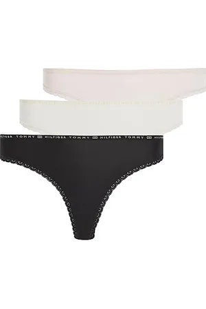 Tommy Hilfiger Perizomi Confezione da 3 Donna Tanga, Multicolore (Black/Ivory/Pale Pink), M