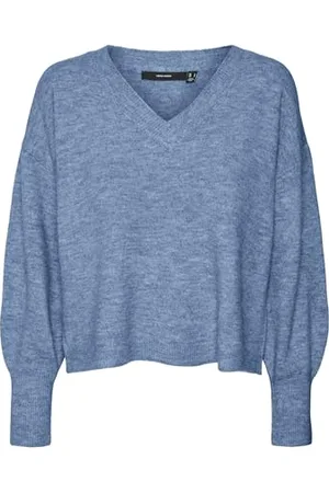 VERO MODA Vmjupiter-Pullover con Scollo a V Maglione Lavorato a Maglia, , M Donna