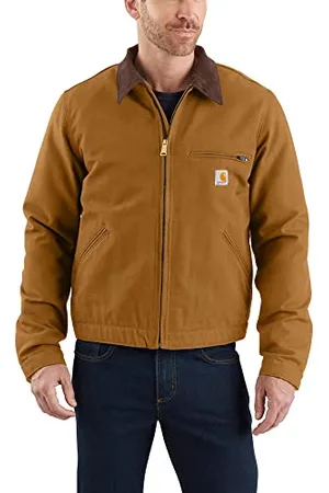 Carhartt Giacca Detroit, Vestibilità Comoda, In Tessuto Duck Con Fodera Tipo Coperta A Righe, Uomo, , M