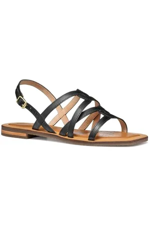 Geox D Sozy QC A, Sandalo Scorrevole Donna, Black, 39.5 EU