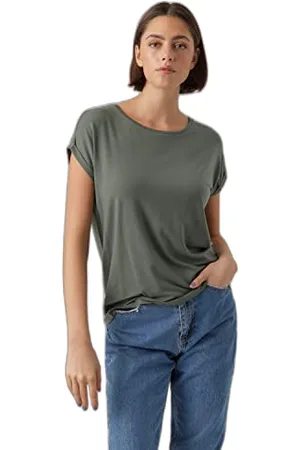 VERO MODA Vmava Plain SS Top Gajrs Noos T-Shirt, , XS Donna