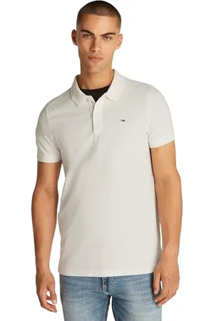 Tommy Hilfiger Maglietta Polo Maniche Corte Uomo Slim Fit, Bianco (Ecru), S
