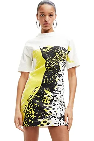 Desigual Vest_Wild Tiger 1001 Raw Abito Casual, , XS Donna