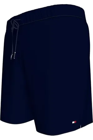 Tommy Hilfiger Uomo Pantaloncino da Bagno Medium Drawstring con Logo, Blu (Desert Sky), L