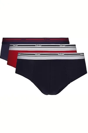 Dim Slip Stretch Cotton Colori Classici Comfort Uomo x3, Blu Denim/Rosso Lava/Blu Denim, M