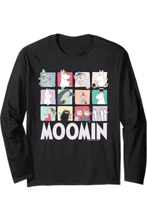 Moomin Group Caratteri Blocchi Scuro Maglia a Manica