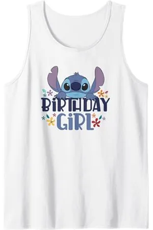 Disney Lilo & Stitch Birthday Girl Retro Floral Logo Canotta