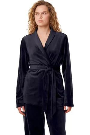Triumph Donna Sensual Velour Robe Top, Shirt, Dark Blue, 54