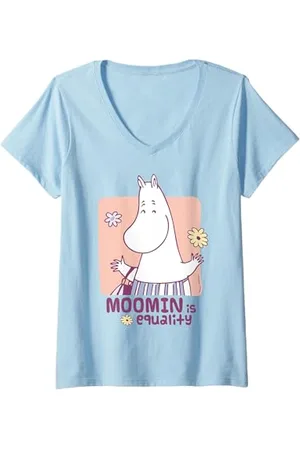 Moomin Donna mamma è uguaglianza Maglietta con Collo a V
