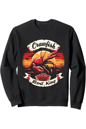 The Cajun & The Crawfish Vintage Crawfish Bollire re Retro Tramonto Cajun Food Festival Felpa