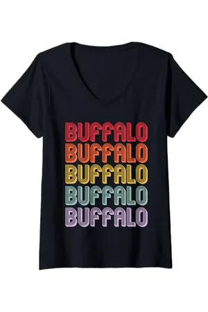 Buffalo Donna Bufalo Maglietta con Collo a V