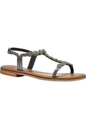 Geox D MADDALUSIAC I, Sandalo Scorrevole Donna, Black, 39 EU