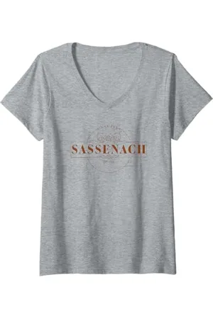 Outlander Donna Sassenach Floreale Maglietta con Collo a V