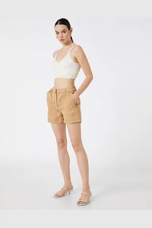 Koton Wide Leg Pocket Detail Modal Mix Shorts Pantaloncini, (100), 40 da Donna