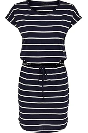ONLY Onlmay Life S/S Dress Noos Vestito, Multicolore (Night Sky Stripes/Primo Stripe Cloud Dancer), XS Donna