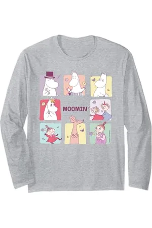 Moomin Blocchi di caratteri quadrati Maglia a Manica