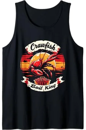 The Cajun & The Crawfish Vintage Crawfish Bollire re Retro Tramonto Cajun Food Festival Canotta
