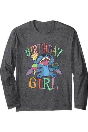 Disney Lilo & Stitch Birthday Girl Retro Snacking Stitch Maglia a Manica