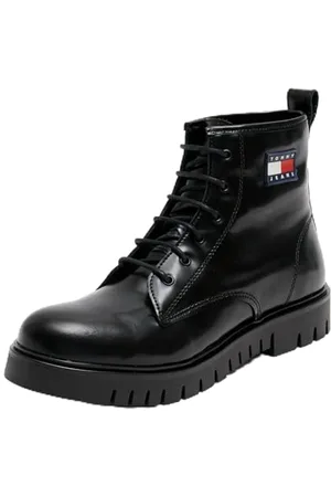 Tommy Hilfiger Donna Stivali Mezza Gamba Lace Up Verniciati, (Black), 41
