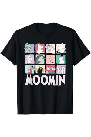 Moomin Group Caratteri Blocchi Scuro Maglietta