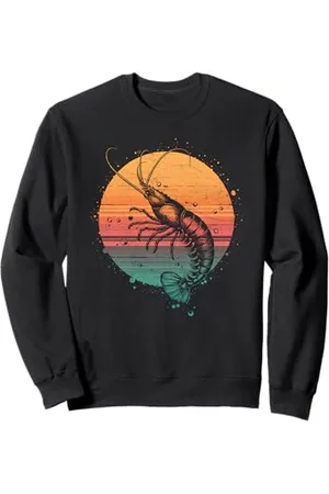 The Cajun & The Crawfish Vintage gamberi retrò tramonto fresco cajun gambero festival Felpa