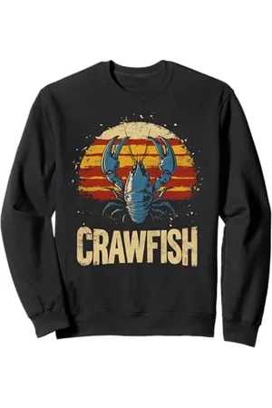 The Cajun & The Crawfish Vintage gamberi retrò tramonto fresco cajun gambero festival Felpa