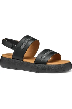 Geox D CAMALEI C, Sandalo Piatto Donna, Black, 35 EU