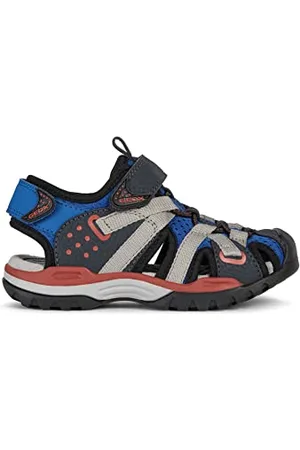 Geox J Borealis Boy B, Sandali Bambini e ragazzi, Blu/Rosso (Royal/Red), 24 EU