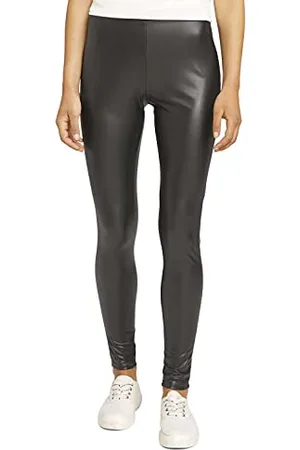TOM TAILOR Le signore Leggings finta pelle 1027557, 14482 - Deep Black, XS
