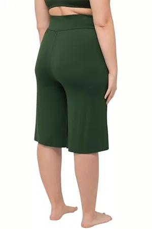 Ulla Popken Bermuda, Gamba Larga, Dritta, Elastico in Vita 818539 Pantaloni, , 36W x 32L Donna