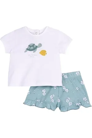 chicco Completo Bambina, T-shirt e Pantaloncini, con Tenere e Simpatiche Fantasie, Designed in Italy, Abbigliamento Neonata 0-24 Mesi, Idee Regalo Nascita
