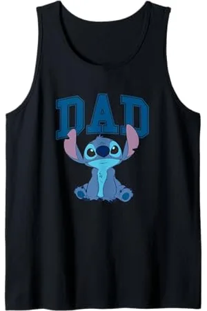 Disney Lilo & Stitch Vintage Dad Cool Stitch Collegiate Logo Canotta